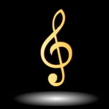 Golden Music Note Button Royalty Free Stock Image Golden Music Note Button Royalty Free Stock Image