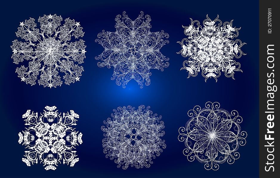 Collection of  Christmas vector snowflakes