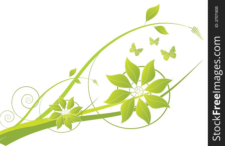 Green ecology floral background for your text