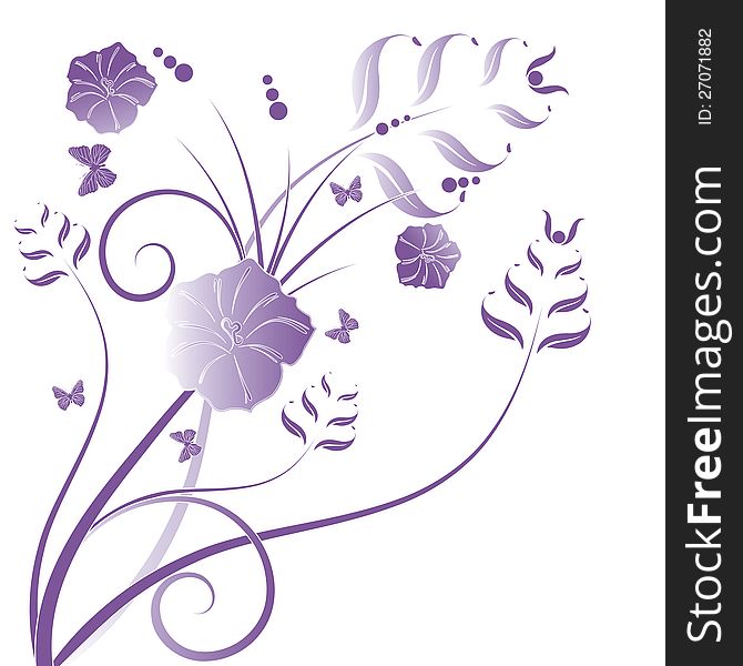 Abstract floral  illustration for your text. Abstract floral  illustration for your text