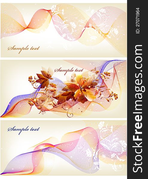 Floral vector banner with space for text. Floral vector banner with space for text
