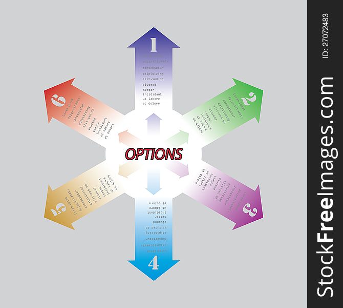 Vector set of colored ribbons for different sample options