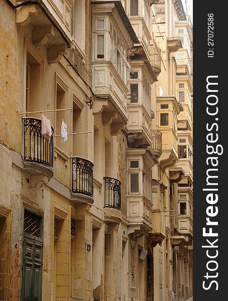 Sandstone streets, Valetta, Malta.