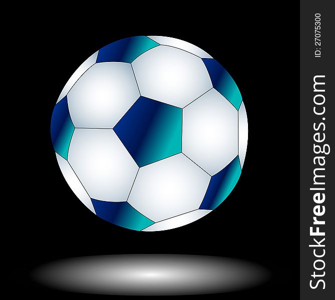 Blue ball located on a black background. Blue ball located on a black background