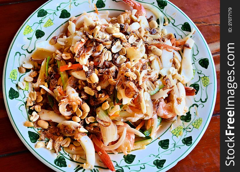 Vietnamese shrimp salad as appetizer