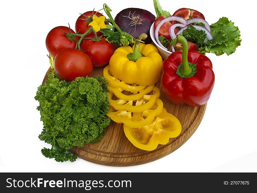 Group of vegetables isolated on white background