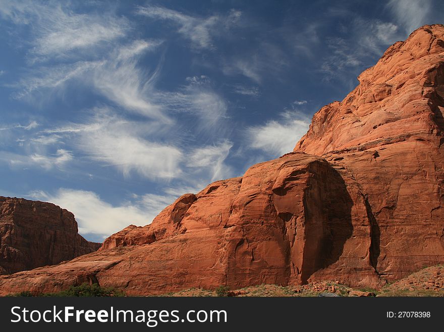 View of Glen Canyon from the Colorado River. Taken on a September morning. View of Glen Canyon from the Colorado River. Taken on a September morning.