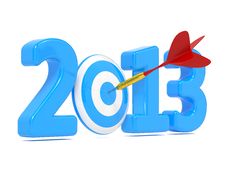Next New Year Whit Blue Target And Red Dart. Royalty Free Stock Images