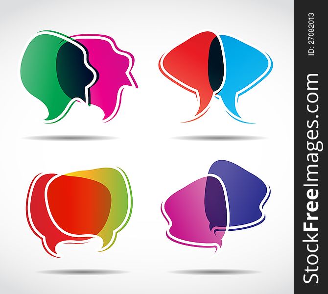 Abstract colorful speech bubbles background. Abstract colorful speech bubbles background