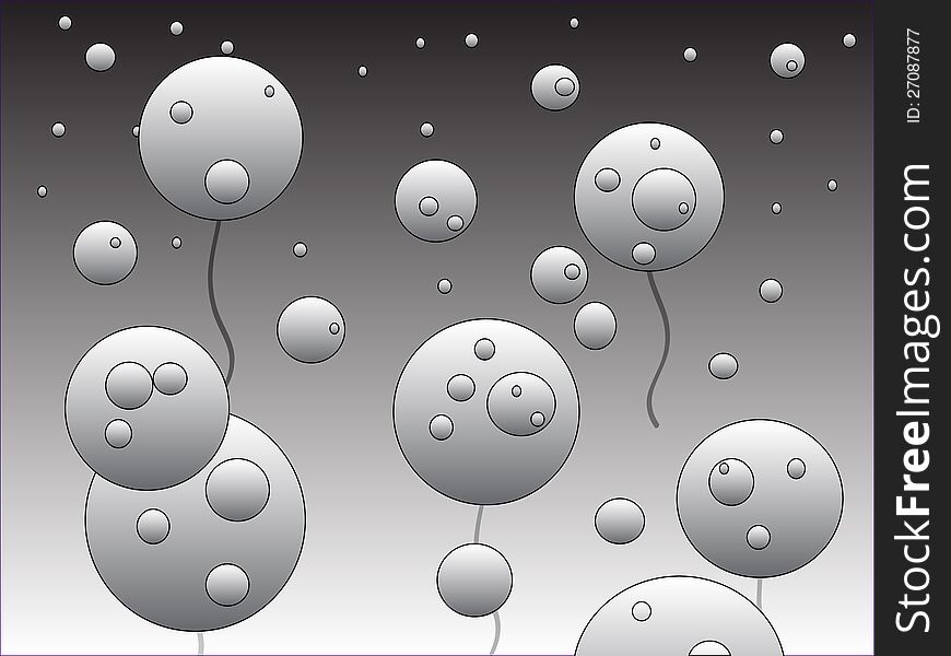 Simply background with gray floating balloons. Simply background with gray floating balloons