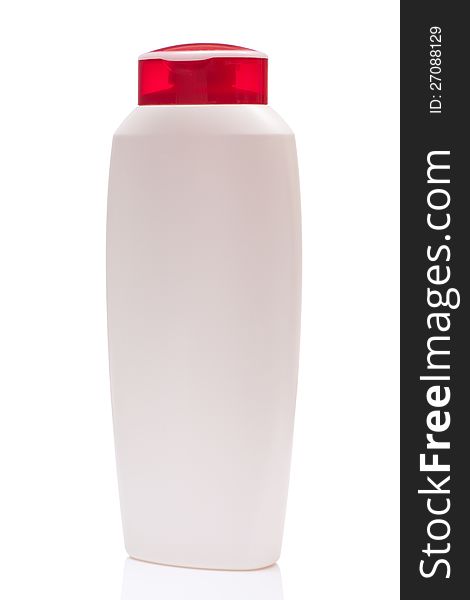 White blank bottle wiht red cap