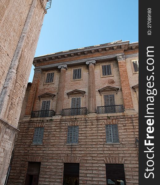 View of renaissance palace in Gubbio in Italy. View of renaissance palace in Gubbio in Italy