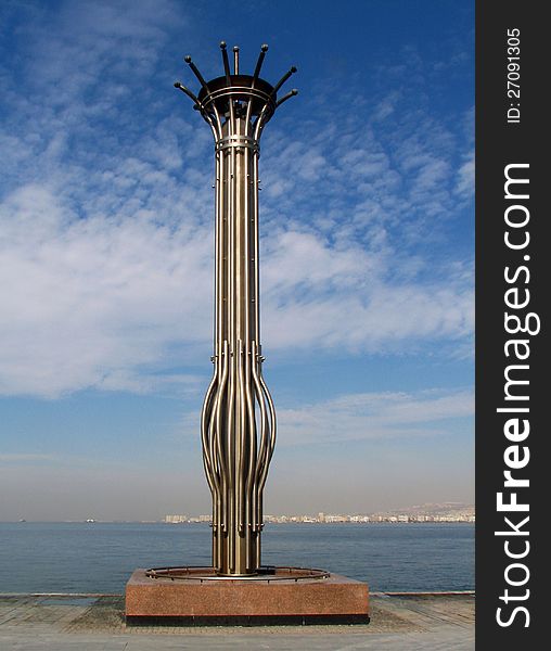 Abstract metal  modern column in Izmir. Abstract metal  modern column in Izmir