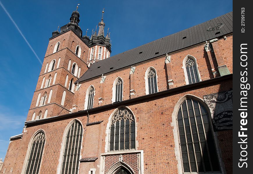 The St.Mary's Basilica in Krakow,Poland. The St.Mary's Basilica in Krakow,Poland