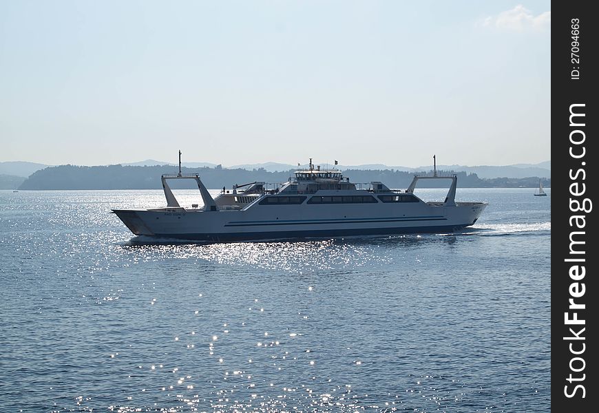 Ferry on the Ionian sea.