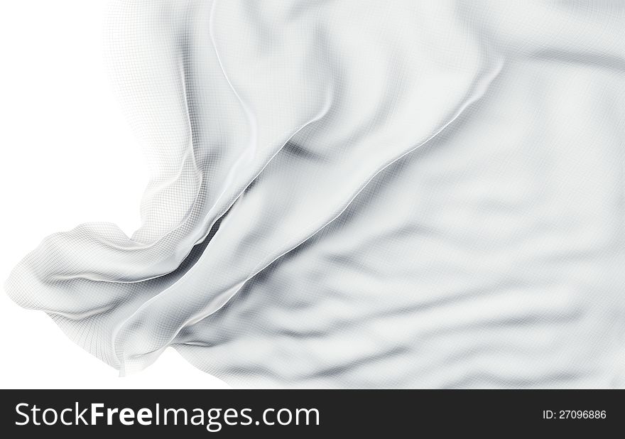 3d image of white fabric. 3d image of white fabric