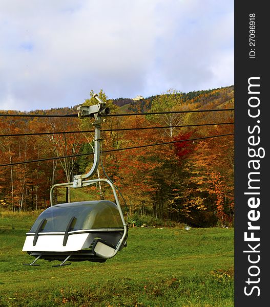 Chairlift with the fall colors in the background