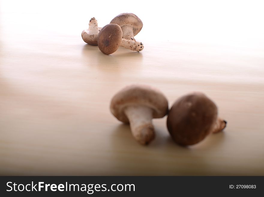 Mushrooms On A Kitchen Table
