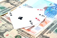 Money Playing Cards Stock Images