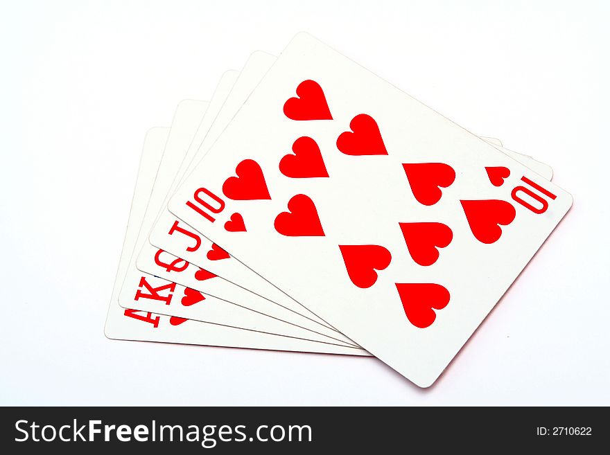 Playing cards prize of money in a casino. Playing cards prize of money in a casino