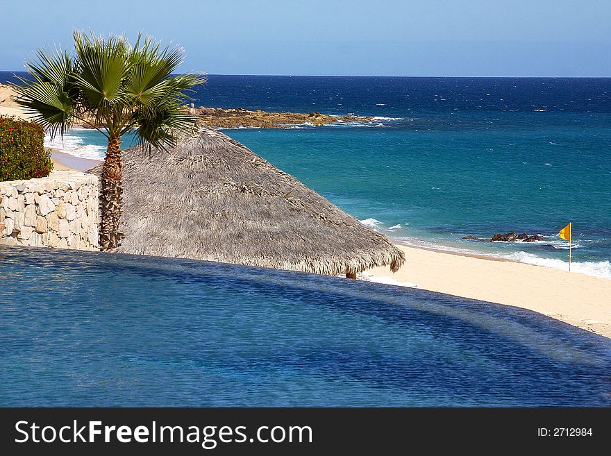 Pool next to the beach at Los Cabos, Baja California, Mexico, Latin America