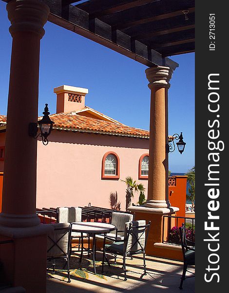 Colonial details of a hotel at Los Cabos, Baja California, Mexico, Latin America. Colonial details of a hotel at Los Cabos, Baja California, Mexico, Latin America