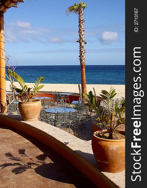 Restaurant at the beach ofLos Cabos, Baja California, Mexico, Latin America