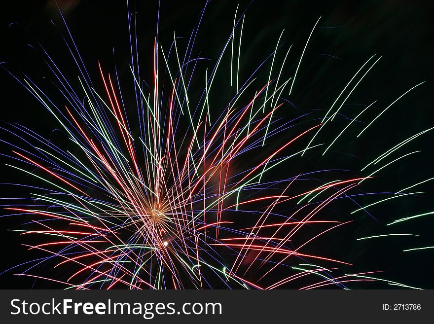 An image of exploding fireworks