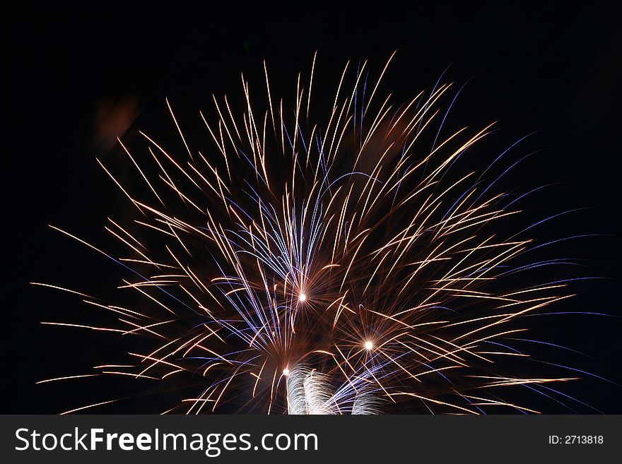 An image of exploding fireworks