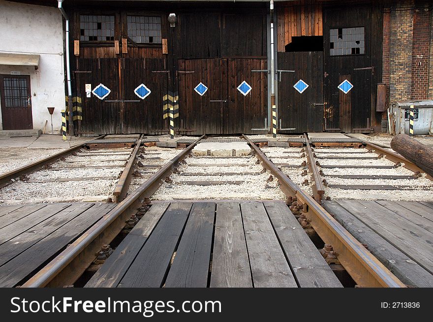 Three doors to the train parking place. Three doors to the train parking place