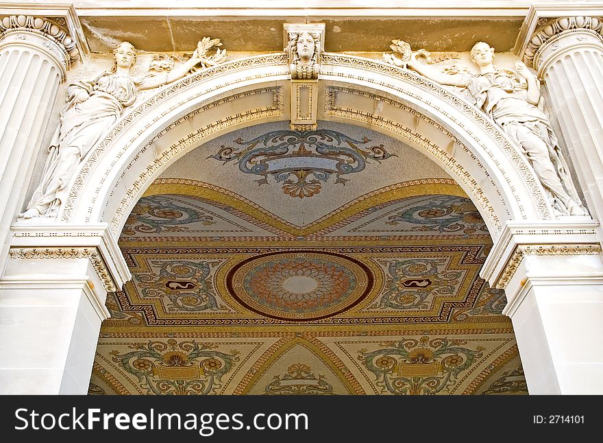 A view at some of the incredible sculpture and mosaic artwork at the Vanderbilt Breakers mansion and estate in Newport, Rhode Island. A view at some of the incredible sculpture and mosaic artwork at the Vanderbilt Breakers mansion and estate in Newport, Rhode Island.