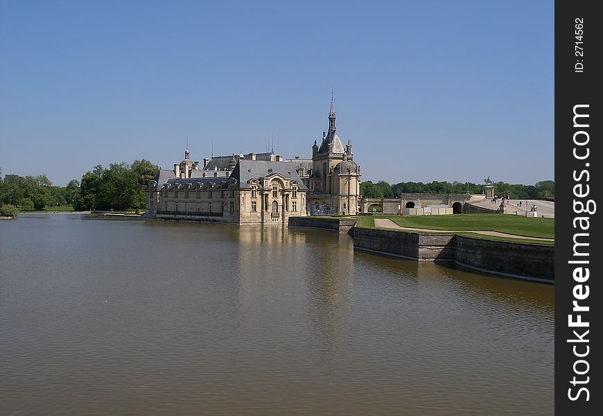 Chantilly castle park - Castle of Chantilly near Paris - France. Chantilly castle park - Castle of Chantilly near Paris - France