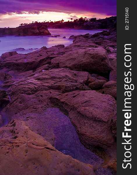 Tidepool At Sunset