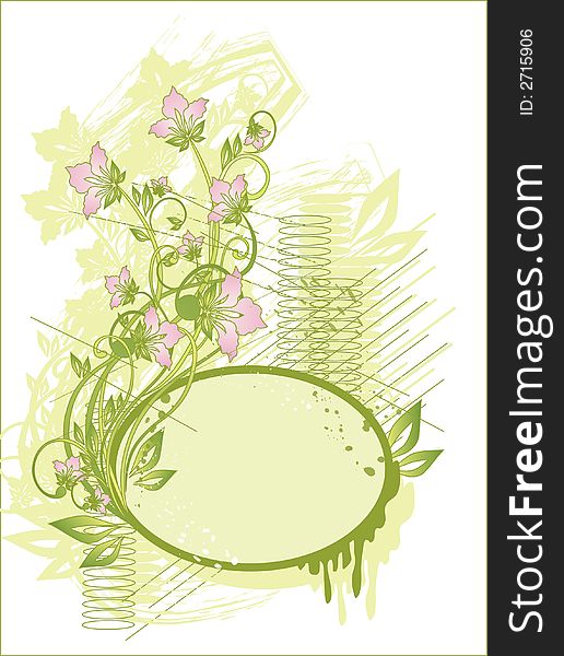 floral composition with branches, leaves and flowers. floral composition with branches, leaves and flowers
