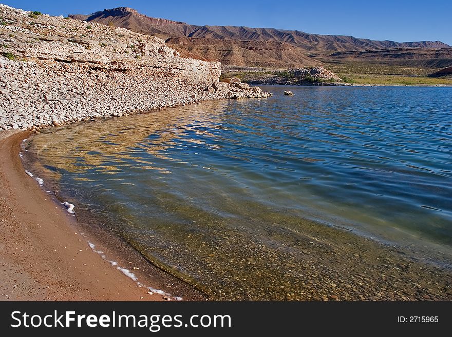 A picturesque site of the river Colorado current in state of Utah, the USA. A picturesque site of the river Colorado current in state of Utah, the USA