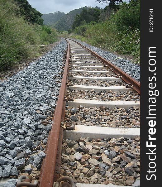 Railroad track leads to unknown. Railroad track leads to unknown