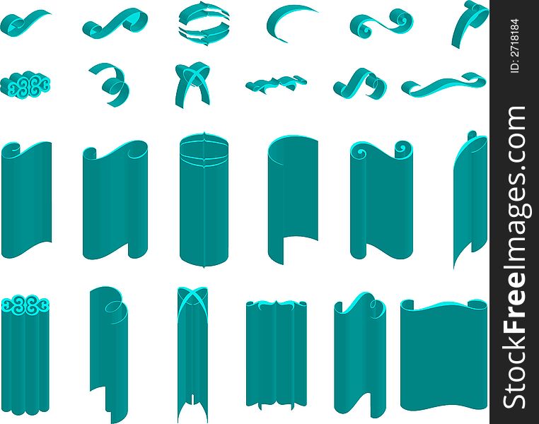Lots of 3D scroll shapes