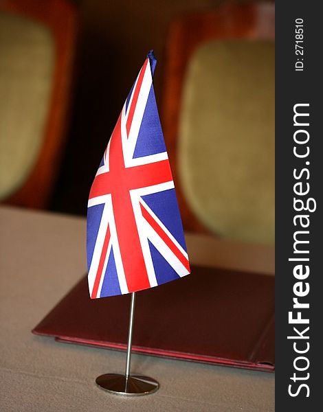 United Kingdom Flag on negotiating table