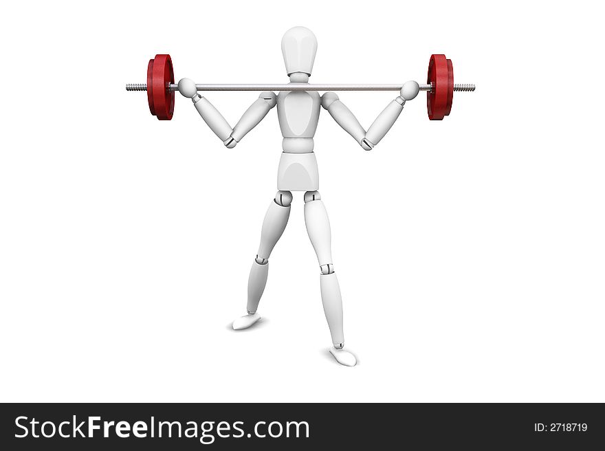 3D render of someone lifting weights. 3D render of someone lifting weights