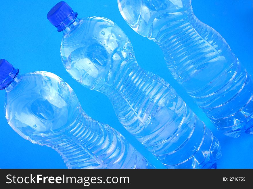 Mineral water bottles.