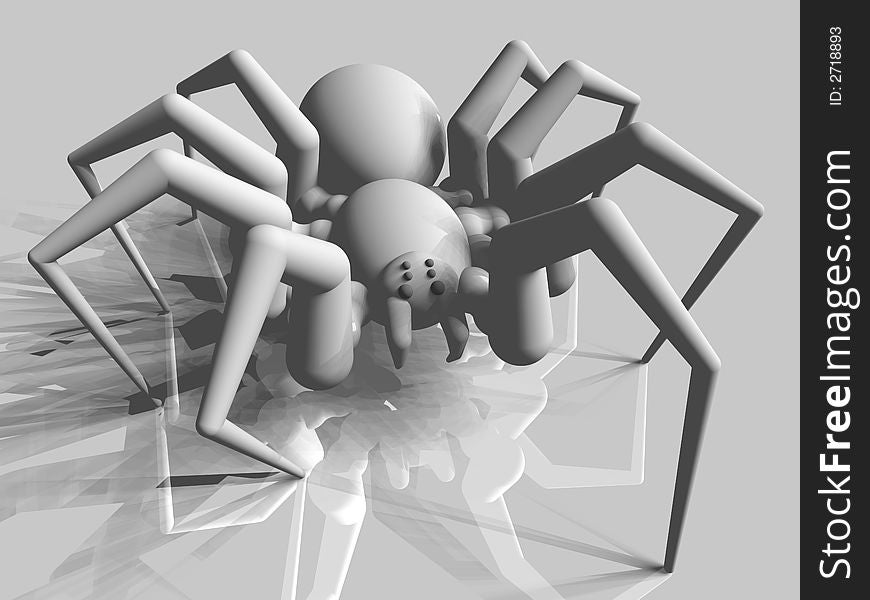 Near-photorealistic ray-traced Spider with a uniform color texture. Near-photorealistic ray-traced Spider with a uniform color texture