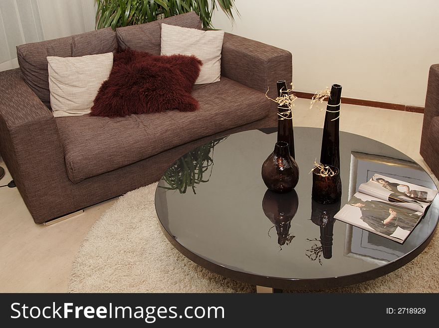 Comfortale sofa and tea table