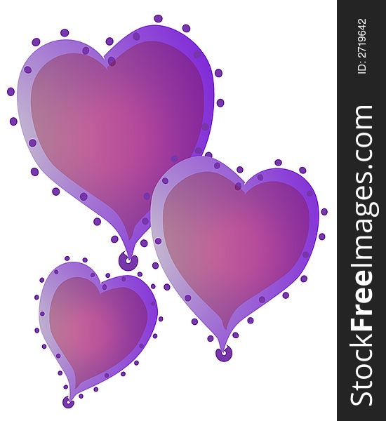 Isolated Hearts Clip Art 1