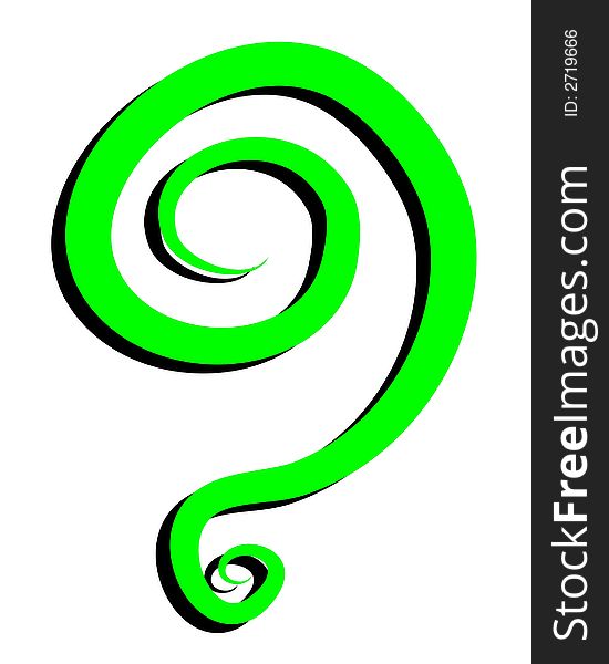 Green Swirling Isolated Spiral