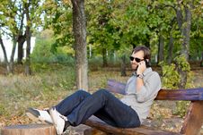 Man Chatting On His Mobile Stock Images Man Chatting On His Mobile Stock Images