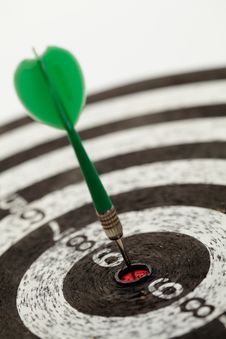 One Darts On A Dartboard Stock Photos