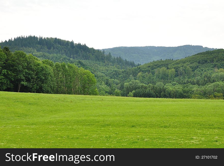 Landscape in the vicinity of the place Hasel at the edge of the south Black Forest.