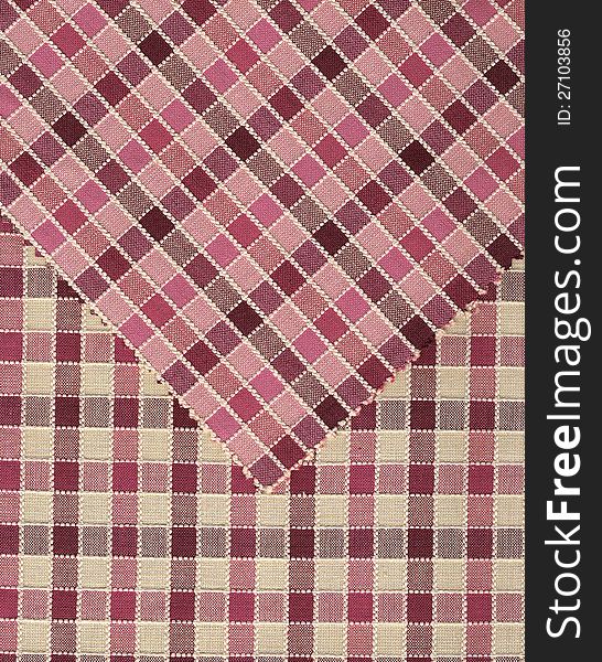 Scan of a cotton fabric in motives red and pink Vichy. Scan of a cotton fabric in motives red and pink Vichy.