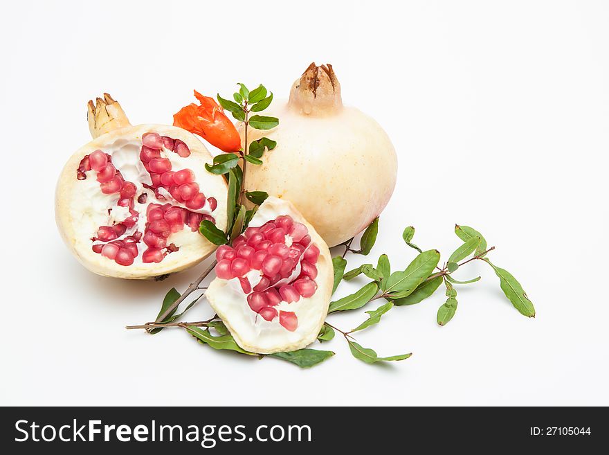 Pomegranates on a white background