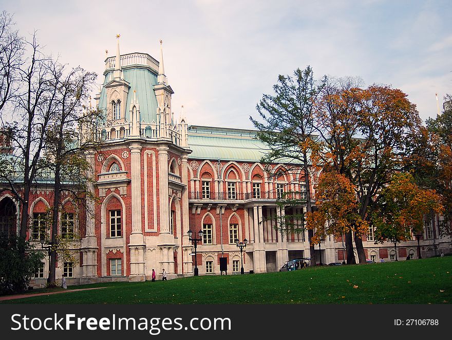 Big Palace In Tsaritsyno Park, Moscow.